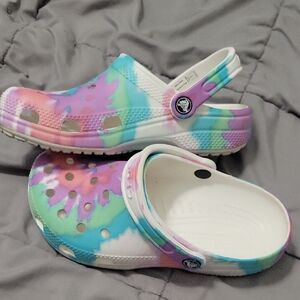 CROCS Pastel Tie-Dye Clogs